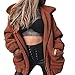 Price comparison product image Anglewolf Women's Lapel Long Sleeve Faux Shearling Coat Winter Womens Warm Suede Jacket Zipper Open Front Outwear with Pockets Casual Fleece Oversized Jackets Fluffy Shaggy Fur(Brown ,XL)
