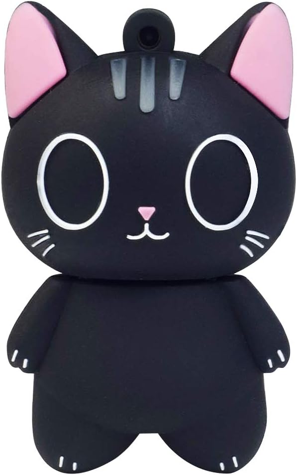 leizhan Memoria USB 32GB, Pendrive Memoria Flash Drive USB 2.0, Silicona Impermeable, para Niños, Estudiantes Regalo de Graduación(Gato,32GB)