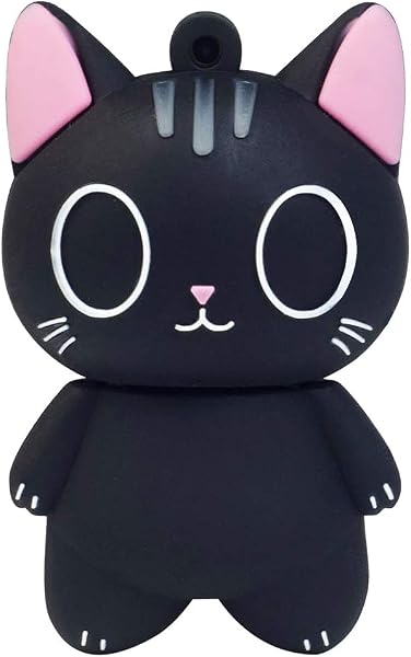 leizhan Memoria USB 32GB, Pendrive Memoria Flash Drive USB 2.0, Silicona Impermeable, para Niños, Estudiantes Regalo de Graduación(Gato,32GB) - 1