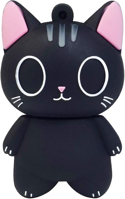 leizhan Memoria USB 32GB, Pendrive Memoria Flash Drive USB 2.0, Silicona Impermeable, para Niños, Estudiantes Regalo de Graduación(Gato,32GB)