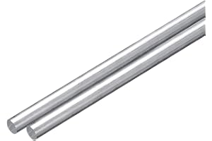sourcing map 2Pcs 1/2"(12mm) Dia Round Aluminum Rod, 12"(305mm) Long 6063 Aluminum Round Rod Solid Lathe Bar Stock for Industry Construction DIY Crafts