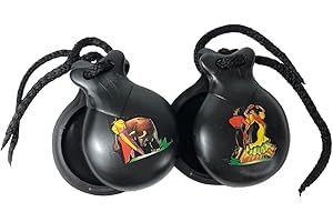 QBANO Castañuela española souvenir, color negro con dibujos típicos españoles.