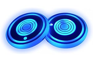 DONGKER LED Auto Untersetzer, 2 Stück LED Becherhalter Lichter, φ6,8 cm,7 Farben Wechselnde, USB Lade Auto Getränkehalter Becherunterlage für Fahrzeug SUV RV Truck
