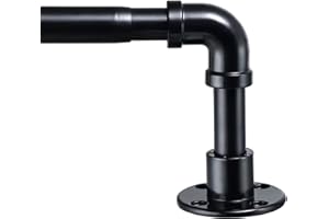 Harrms Bastone per Tende Industriale, Nero Lucido, 81-145 cm