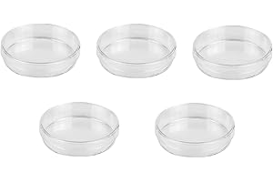 MELGO 5 Pcs Plastic Petri Dish, Sterile Bacterial Culture Dish, Laboratory Plant Cell Tissue Petri Dish Accessories for Lab Supplies, School Science Equipment (Plastic-60mm-5Pcs)