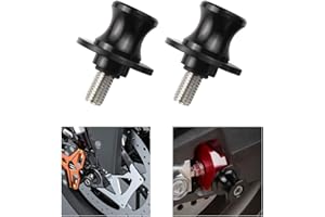 Sixfolo 2 Pièces Moto Bobines Bras Oscillant Support 8mm Vis Support Bras Oscillant CNC Bras Oscillant Bobines En Aluminium Curseur Swing Arm Spools Slider pour Moto(Noir)
