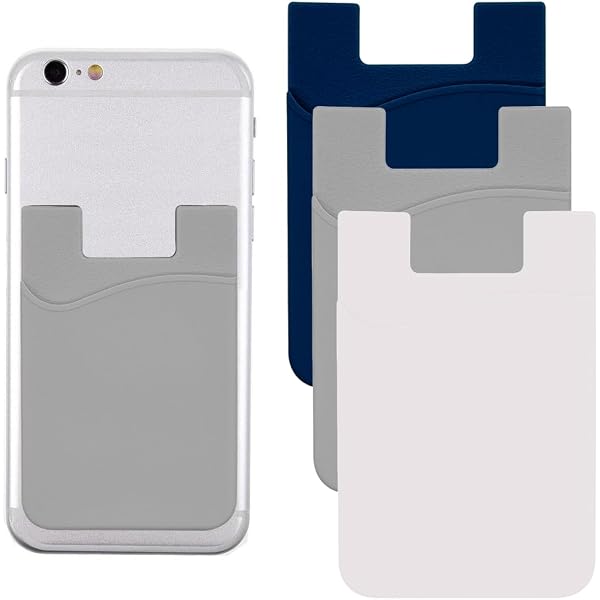Porte-Cartes Pour Téléphone Sibba - Lot De 2, Autocollant, Poche Élastique, Bleu/Noir