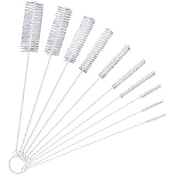 10 Pièces Nylon Tube Brosses Tuyau Brosses de Nettoyage, Blanc