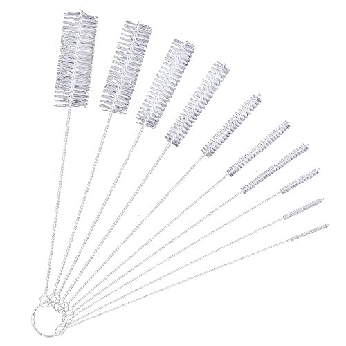 10 Pièces Nylon Tube Brosses Tuyau Brosses de Nettoyage, Blanc