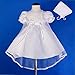Dressy Daisy Baby Girls' Pearls Embroidered Baptism Christening Gown Dress With Cape And Bonnet Infant Size 6-9 Months White