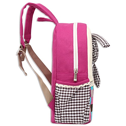 KAXIDY Sac à Dos Enfant Dessin Animé Bébé Sac à Dos Maternelle Enfant Sac Cartable (Rose-rouge)