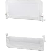 Wellgro Premium 150x65 cm Deri Kılıflı Yatak Bariyeri, Katlanır Yatak Korkuluğu, Beyaz