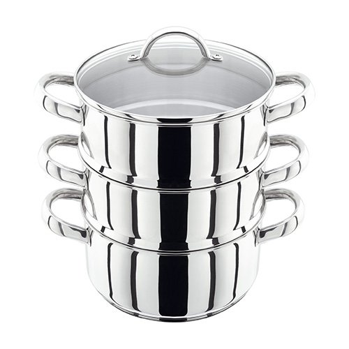 Judge 3 Tier Steamer Set, Silver, 20 cm