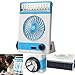 Produktbild Multifunktionaler Solar-Ventilator 3 in 1 Tragbare Taschenlampe mit Augenschutz LED Tischleuchte Flash Sonnenkollektor Fan Startseite Outdoor Solar Adapterstecker für Camping zu Hause,Blue