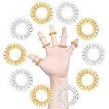 ofoen 10 Pieces Massage Rings, Acupressure Finger Massage Ring Body Acupuncture Massager Gold & Silver