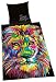 Produktbild Löwe Bettwäsche Satin glatt bunt by P.D. Moreno 140 x 200 cm Geschenk Wow - All-In-One-Outlet-24 -