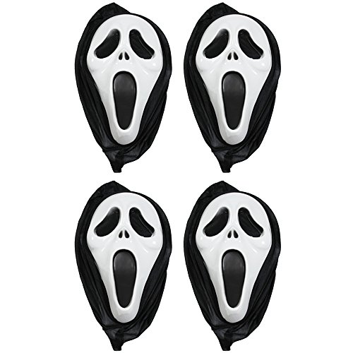 COM-FOUR® 4x Scream Maske, Screaming Ghost Maske Ghostface