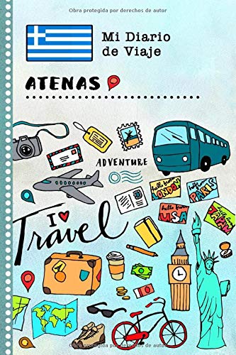 Atenas Diario de Viaje: Libro de Registro de Viajes Guiado Infantil - Cuaderno de Recuerdos de Actividades en Vacaciones para Escribir, Dibujar, Afirmaciones de Gratitud para Niños y Niñas