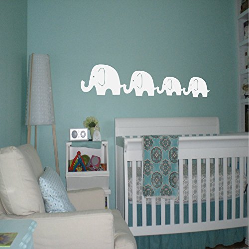 customwallsdesign Elefant Familie von 4 Aufkleber – Kinder Raum Aufkleber – Kinderzimmer Aufkleber - 2