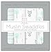 SwaddleDesigns X-Large Cotton Muslin Swaddle Blankets, Green Woodland, Set of 4