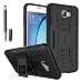 Produktbild Samsung Galaxy A3(2017)/A320 Neu Design Hülle mit Schwarz kapazitive Feder,ISENPENK TPU+PC Ultra Slim Silikon Tough Rugged Dual-Layer Hardcase with Built-in Kickstand Thin Stand Case,Wasserdicht Shockproof Anti Slip Stoßfest Protection Outdoor Tasche Schutzhülle für Samsung Galaxy A3(2017)/A320 4.7Zoll-[schwarz]+Schwarz kapazitive Feder