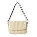 Produktbild lennonsi Damen Mini Schultertasche Umhängetasche Message Bag Sommer Eckig Stroh geflocht Strandtasche Gewebt Erfrischend Urlaub Freizeit Gelb Beige