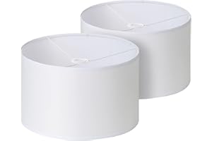 Waneway Lamp Shade Set of 2, 30x30x20 Drum Lampshade for Table Lamp and Floor Light for Living Room, Bedroom and Reading Room, White