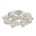 Winrembrandt Silver Faux Pearl Flower Diamond Crystal Decorative Brooches Rhinestones Flower Petals Brooches Clips Wedding Bridal Party