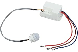 SOLRYN Mini Sensor de Movimiento, Mini Interruptor Detector de Movimiento Infrarrojo Empotrable para Instalación Interior IP20, con Sensor Crepuscular, Alcance de 6 Metros y Ángulo de Detección de 120°