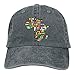 Produktbild Unisex Baseball Cap Denim Stoff Hut Afrika Karte Flags verstellbare Snapback Solid Hat wunderschöne 9359