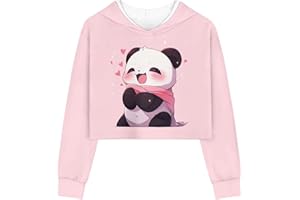 Showudesigns Crop Tops for Girls 5-14 Years Kawaii Sweatshirts Teens Pullover