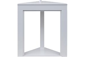 Rebecca Mobili Cadre de cheminée d'angle, Cheminée d'angle décorative, Blanc, MDF, pour Salon Chambre à Coucher - Dimensions : 100 x 90 x 45 cm (HxLxP) - Art. RE6742