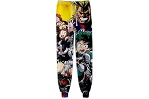 WANHONGYUE My Hero Academia Anime 3D Imprimé Pantalons de Sport Jogging Cosplay Costume Bas de Survêtement Track Sweatpants Trousers