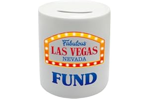 Coralgraph Inc BS071 Fabulous LAS VEGAS NEVADA FUND Novelty Gift Printed Ceramic Piggy Bank Money Saving Box