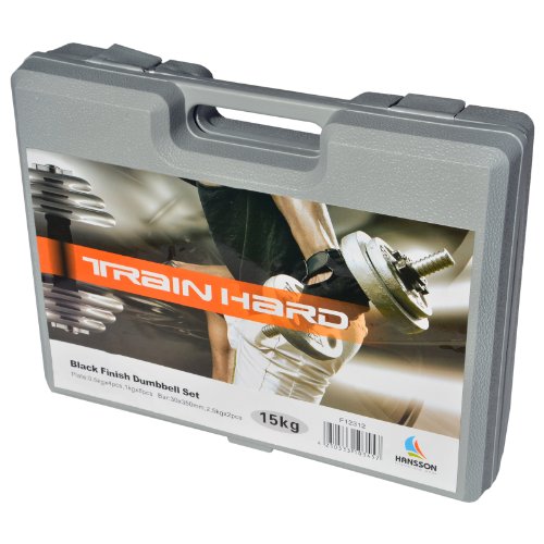 TrainHard Gusseisen Kurzhantelset 2×7,5kg=15kg in Box - 2