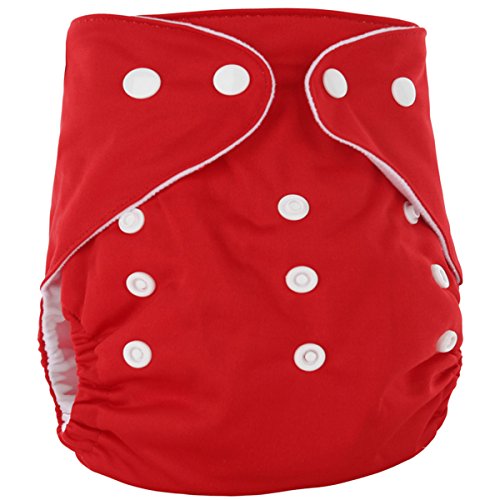 Preisvergleich Produktbild Happy Cherry Baby Stoffwindel Windelhose Babywindel Für Jungen Mädchen Waschbare Windelüberhose Atmungsaktiv Windel Wasserdichte Überhose Größe Verstellbar Mit Druckknopf Kids Toddler - Rot