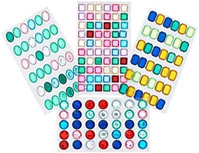 Peel and Stick Large Gemstones on Sheets 4 Rhinestone Shapes Approximately 150 Gems