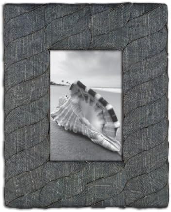 Terragrafics Sundeck Wavy Abaca Picture Frame in Pewter