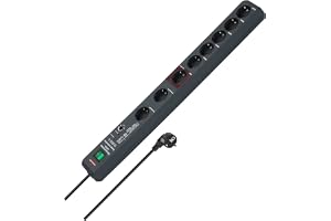 Brennenstuhl Secure-Tec 8-vägs grenuttag med överspänningsskydd och huvudföljningsfunktion (förlängningssladd med 3m kabel oc