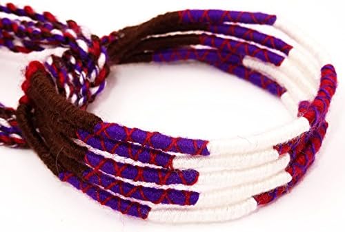 Set of 5 Macramé Friendship Bracelets Bresiliens Lucky Charm Friendship Colourful Purple Cotton Brown White Red