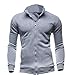 Produktbild Herren Jacke Longra Männer Herbst Winter Freizeitjacke Sportjacke Cardigan Zipper Sweatshirts Tops Jacke Mantel Herren Übergangsjacke Stoff-Jacke (L, Gray)