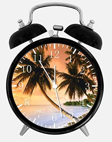 Palm Tree Sunset Alarm Desk Clock 3.75" Room Decor C34 Will Be a Nice Gift