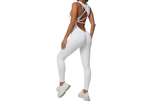 BRONG Mono Deporte Mujer Fitness Monopieza Yoga Entrenamiento Sin Costuras Señoras Conjunto Sexy Sin Mangas Sin Espalda Fitness Mameluco