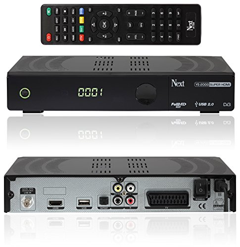 NEXT YE-2000 SUPER HDMI USB digitaler Satelliten-Receiver inkl. HDMI Kabel (HDTV, DVB-S2, HDMI, SCART, USB 2.0, S/PDIF, Full HD 1080p) [vorprogrammiert ASTRA, HOTBIRD, TÜRKSAT] – schwarz - 2