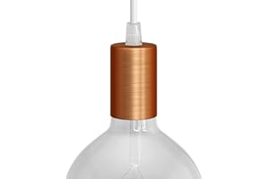 creative cables - Kit portalampada E27 cilindrico in Metallo - Conico, Rame Satinato