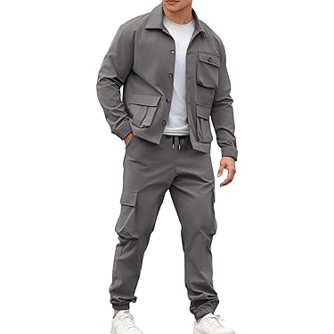 Survêtement Décontracté Pour Homme - Fermeture éclair Intégrale - Course à Pied - Veste De Sport Athlétique Et Pantalon - Ensemble Deux Pièces - Manches Longues - Veste De Survêtement - Col Montant