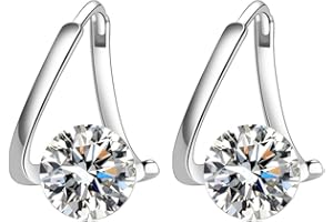 GAUEIOUR Halolux Lymphvity Germanium Earrings,Premium Earrings with a Stylish and Luxurious Feel,Lrregular Diamond Studded Earrings with Circular Light Luxury Earrings(Silver)