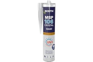 Bostik Mastic Colle Transparent MSP 106 Invisible - Pour Collages et Joints d'Étanchéité - Multi-Matériaux - Intérieur - Formule MS Polymère - Sans Solvants ni Isocyanate - Cartouche 290 ml