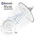 Produktbild Duschkopf, Morpilot Bluetooth Musik Einbauduschköpfe, beschichtet mit Chrom, wasserdichte wiederaufladbare wirelesse Lautsprecherbox und eingebautes Mikrofon mit Antwort Knopf,  21,5cm, mit Anti-Kalk-Düsen Spiegeleffekt Hochglänzend (G1/2 Anschluss), Regendusche Kopfbrause Regenbrause
