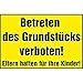 Produktbild Sticker-Designs 4cm! 6Stück!Aufkleber-Folie Modellbau Miniatur Betreten des Grundstücks verboten Eltern haften Kinder S51 Jahre haltbar!Vinyl-Sticker Profi Qualität